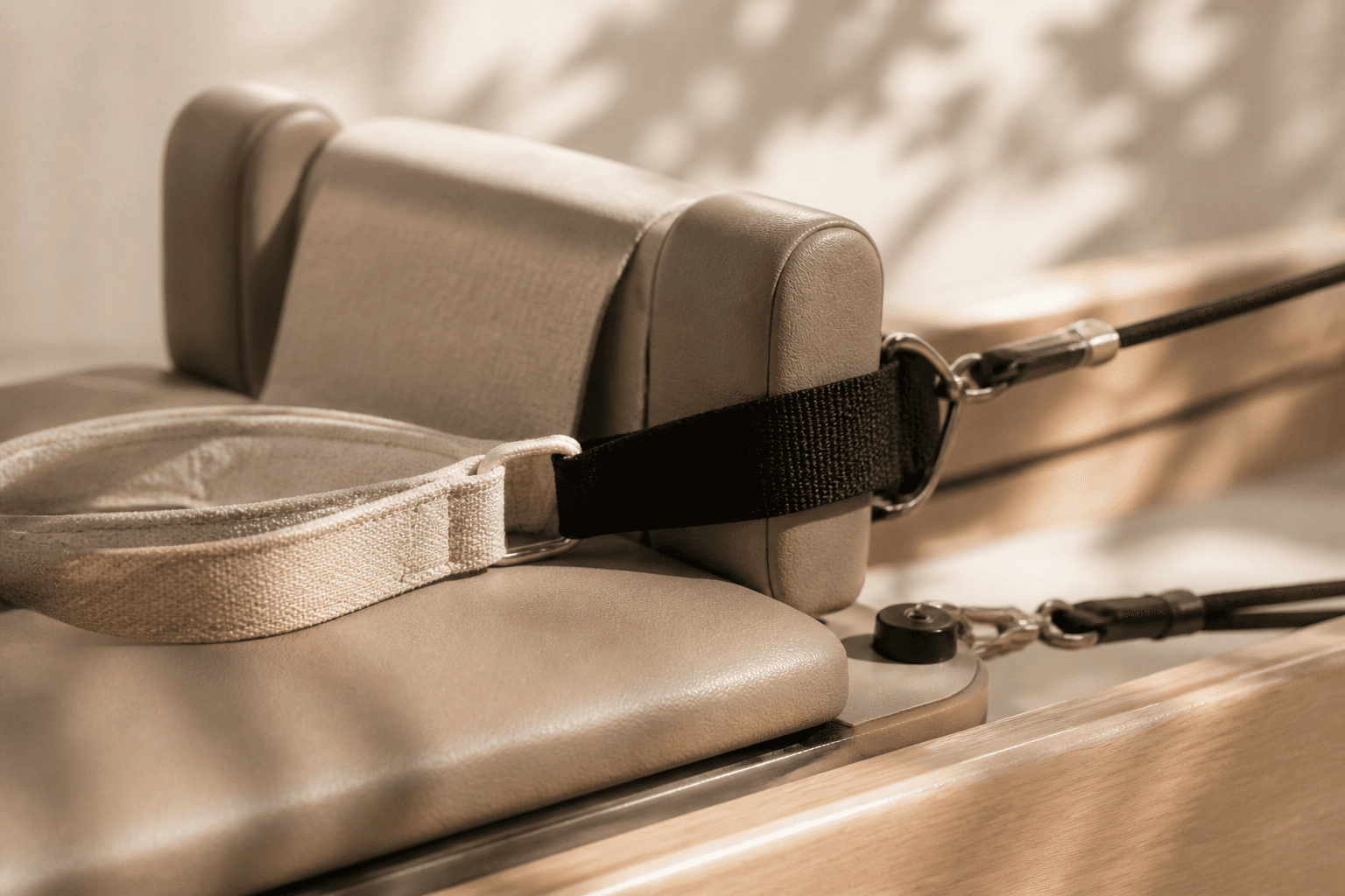 Reformer straps and carriage detail
