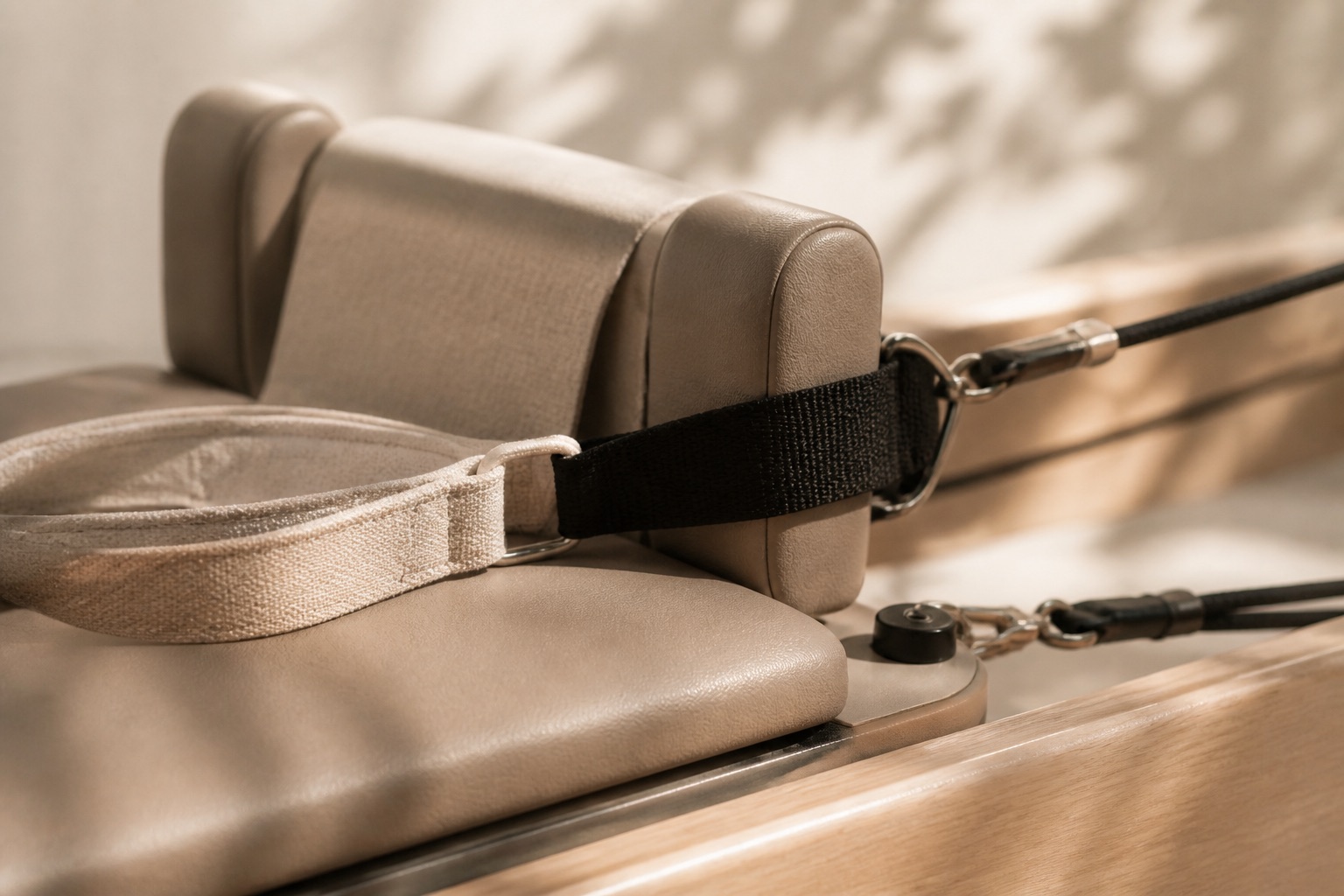 Reformer straps and carriage detail
